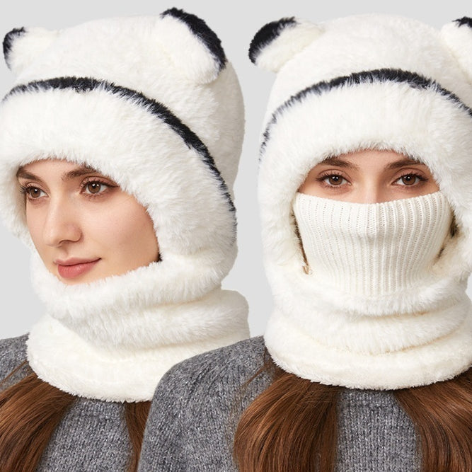 Capybara Hooded Beanie with Scarf – Kids & Adults Winter Hat