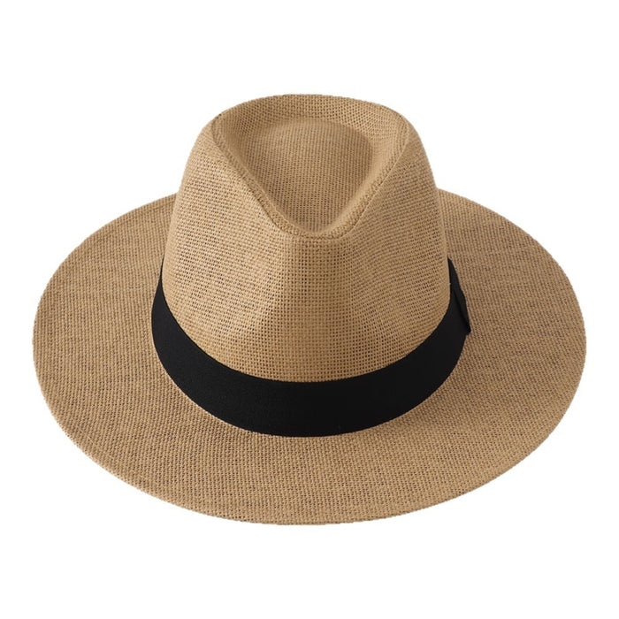 Unisex Straw Panama Hat – Breathable Summer Beach Sun Hat