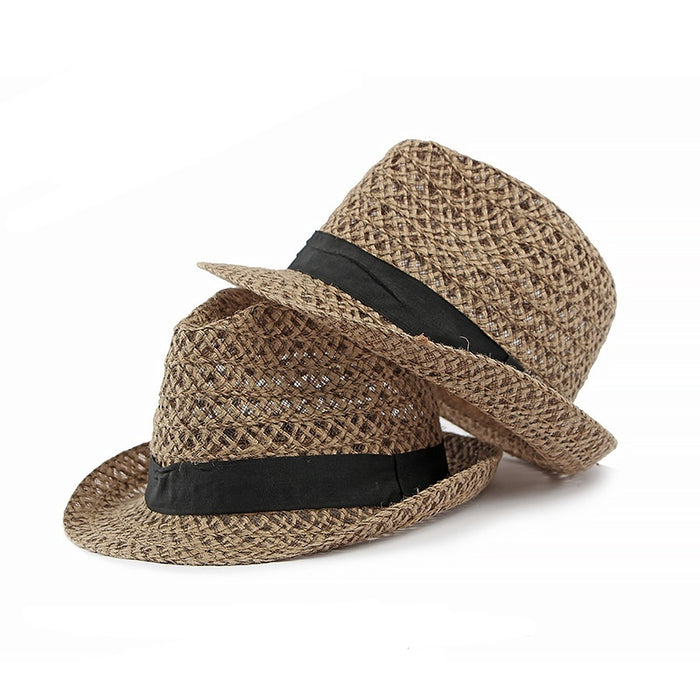 Men’s Vintage Fedora Hat – British Style Wide Brim Sun Hat