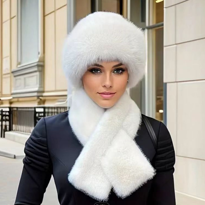 Women’s Plush Winter Hat and Scarf Set – Warm Fleece Beanie Combo