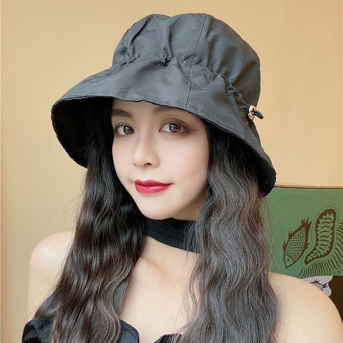 Women’s Drawstring Sun Hat – Adjustable Wide Brim UV Protection Hat