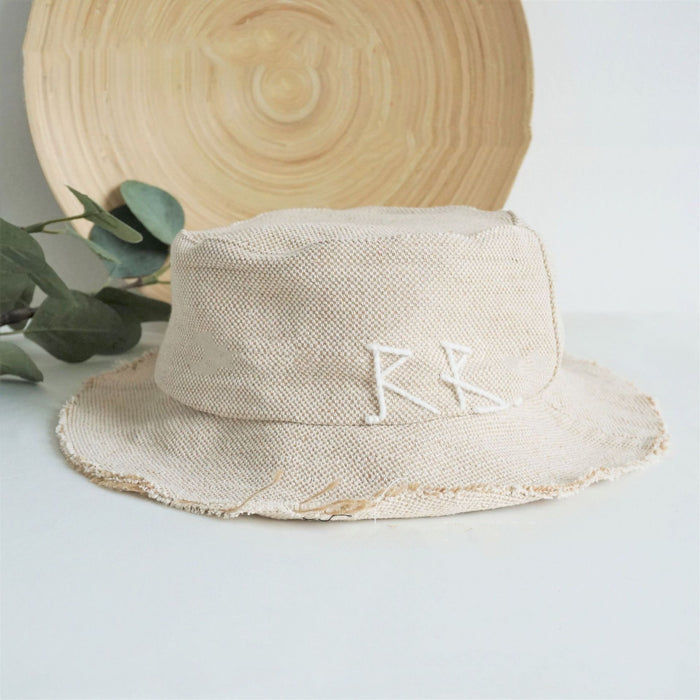 Women’s Minimalist Bucket Hat – Casual Letter Design Beige Sun Hat